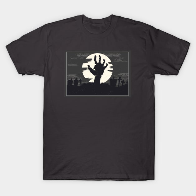 Halloween Zombie Hand T-Shirt by Mint Tees